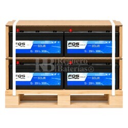 4 Bater�as Solar con mantenimiento | 12 Voltios 250 Amperios FQS12-250-T